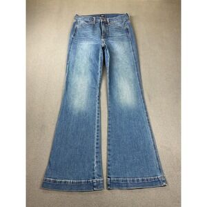 Gap Jeans Womens 6/28 Blue Medium Wash High Rise Flare Stretch Denim Boho Hippie